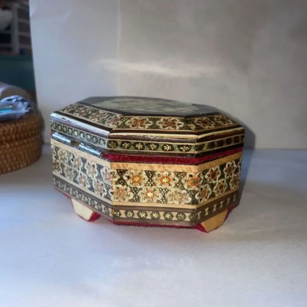 Persian Khatam Marquetry Wooden‎ Trinket Box